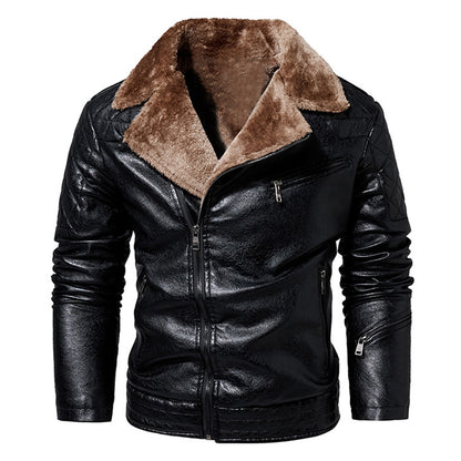 Men’s B3 Bomber Aviator Leather Jacket Vintage Distressed Brown Sheepskin with Faux Fur Lapel and Asymmetric Design