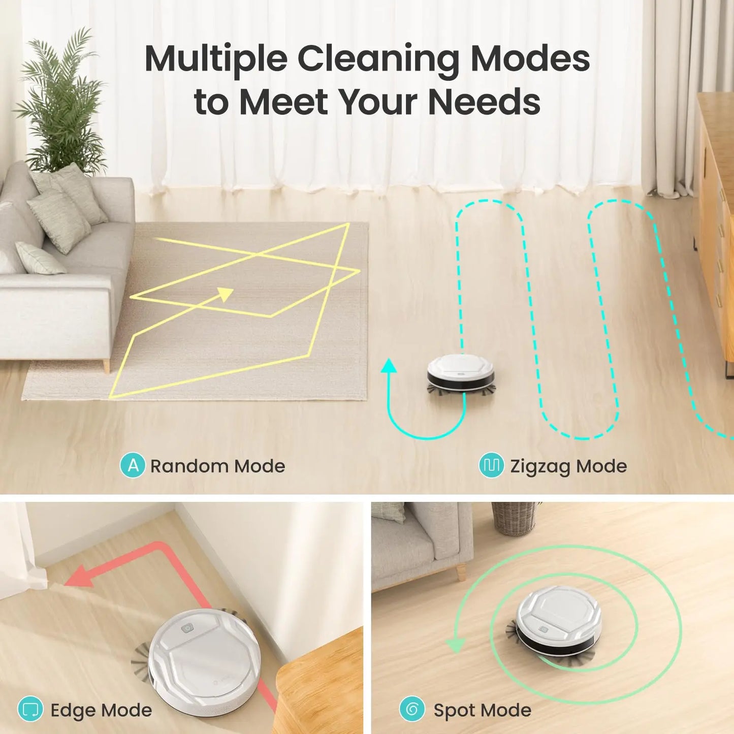 Lefant M210 Robot Vacuum Cleaner Super Slim App Control Strong Suction Self-Charging For Pet Hair Hard Floors Low Carpets