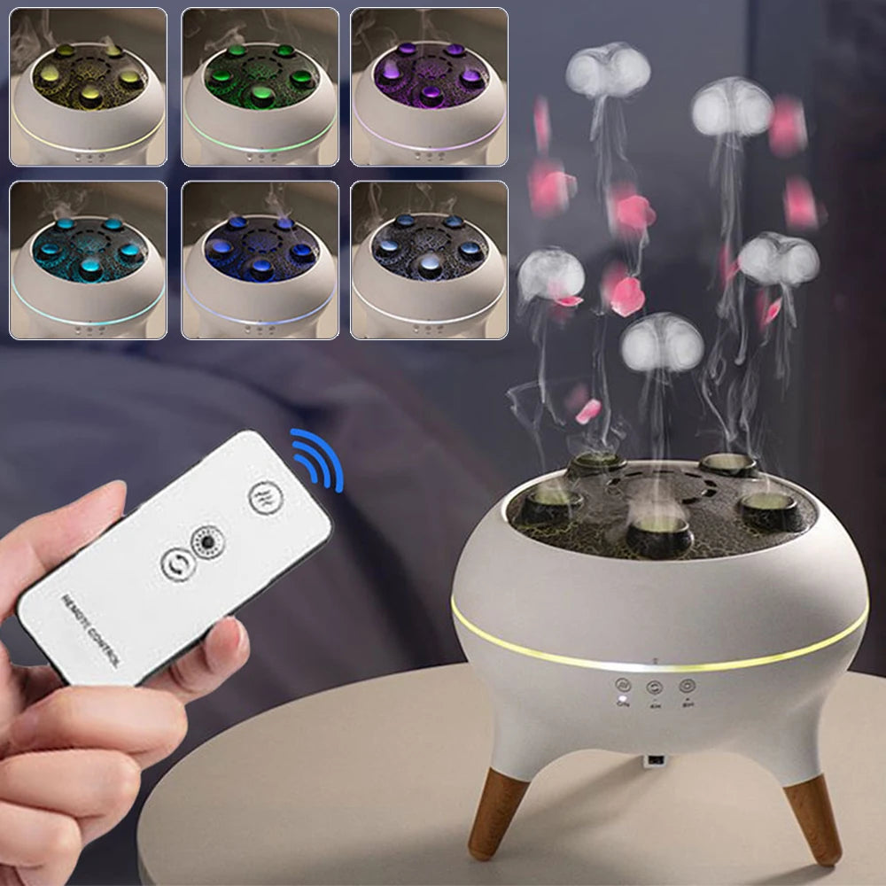 Jellyfish Air Humidifier Colorful Gradient Ambient Lights Dynamic Jellyfish Humidifier Large Capacity Water Tank Aroma Diffuser