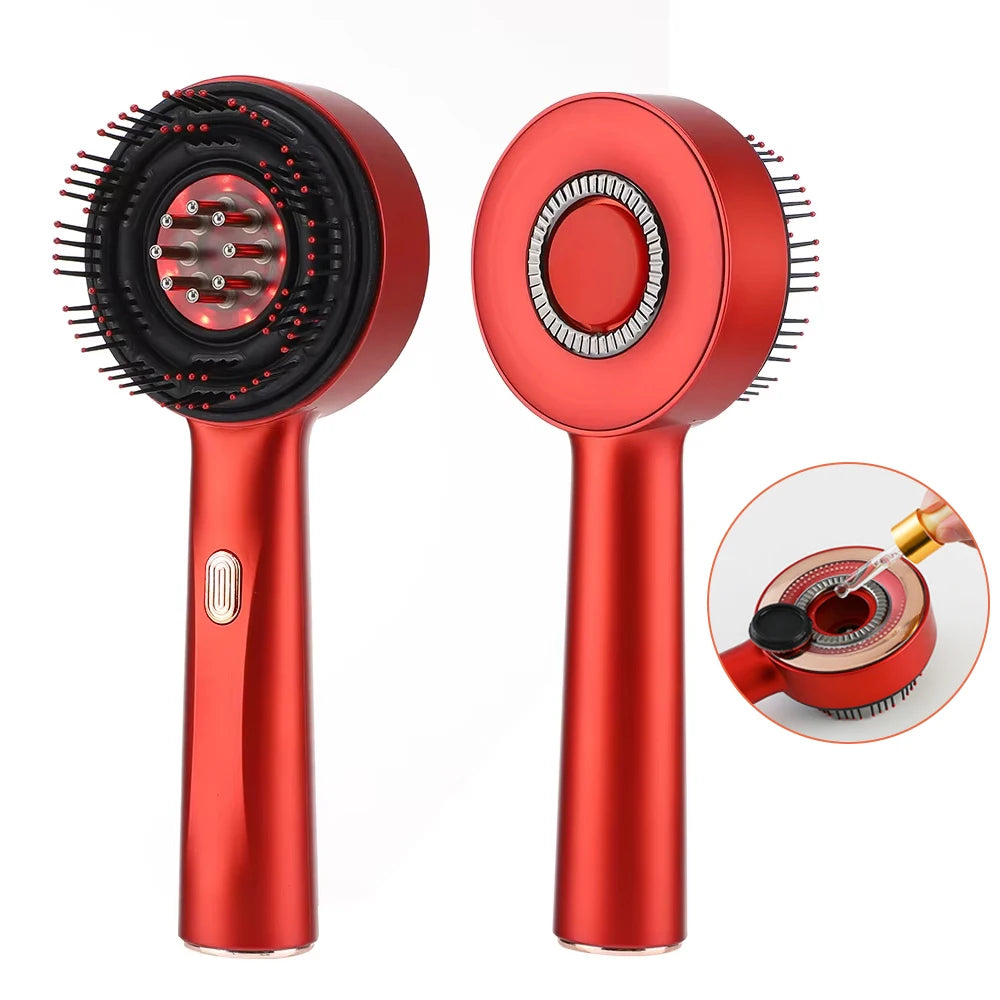 Electric Massage Comb Scalp Medicine Applicator 630nm Red Light Hair Care Comb Gripping Kneading Head Massager Anti Hair Loss