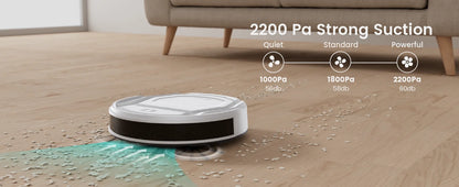 Lefant M210 Robot Vacuum Cleaner, 2000Pa Suction, 120 Mins Runtime, Low Noise, Automatic Self-Charging