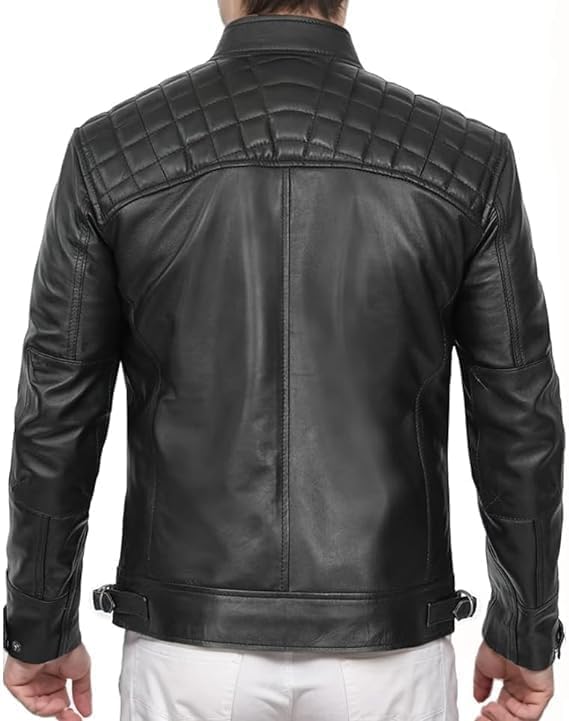 Men's diamond leather jacket