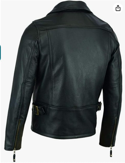 Men's Cow Leather Biker Jacket